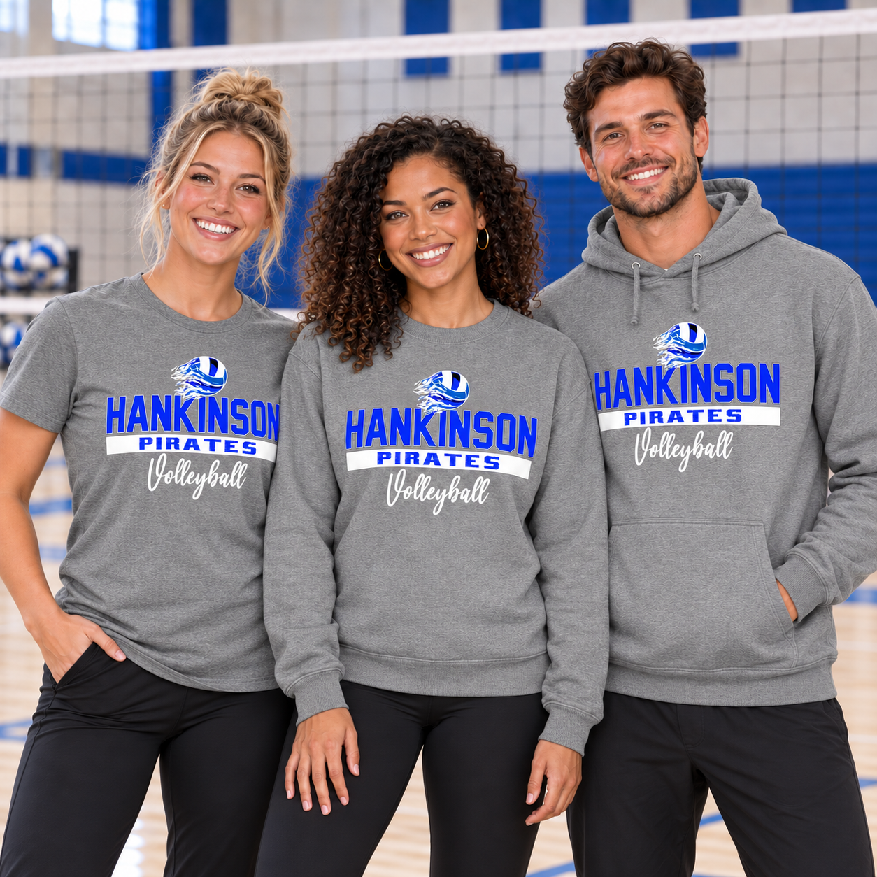 Hankinson Pirates – Volleyball Bold Gray| District T-Shirt, Crew & Hoodie
