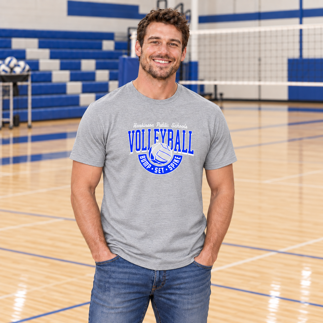 Hankinson Pirates – Bump Set Spike Gray| District T-Shirt, Crew & Hoodie