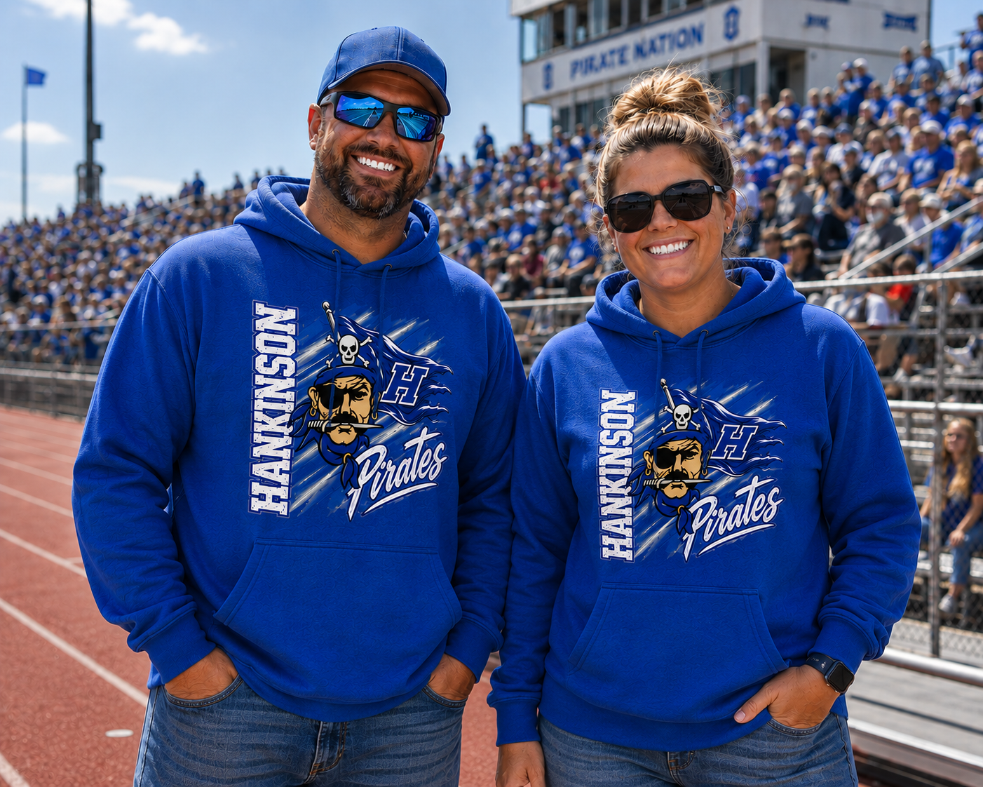 Hankinson Pirates – Pirate Pride Blue | District T-Shirt, Crew & Hoodie