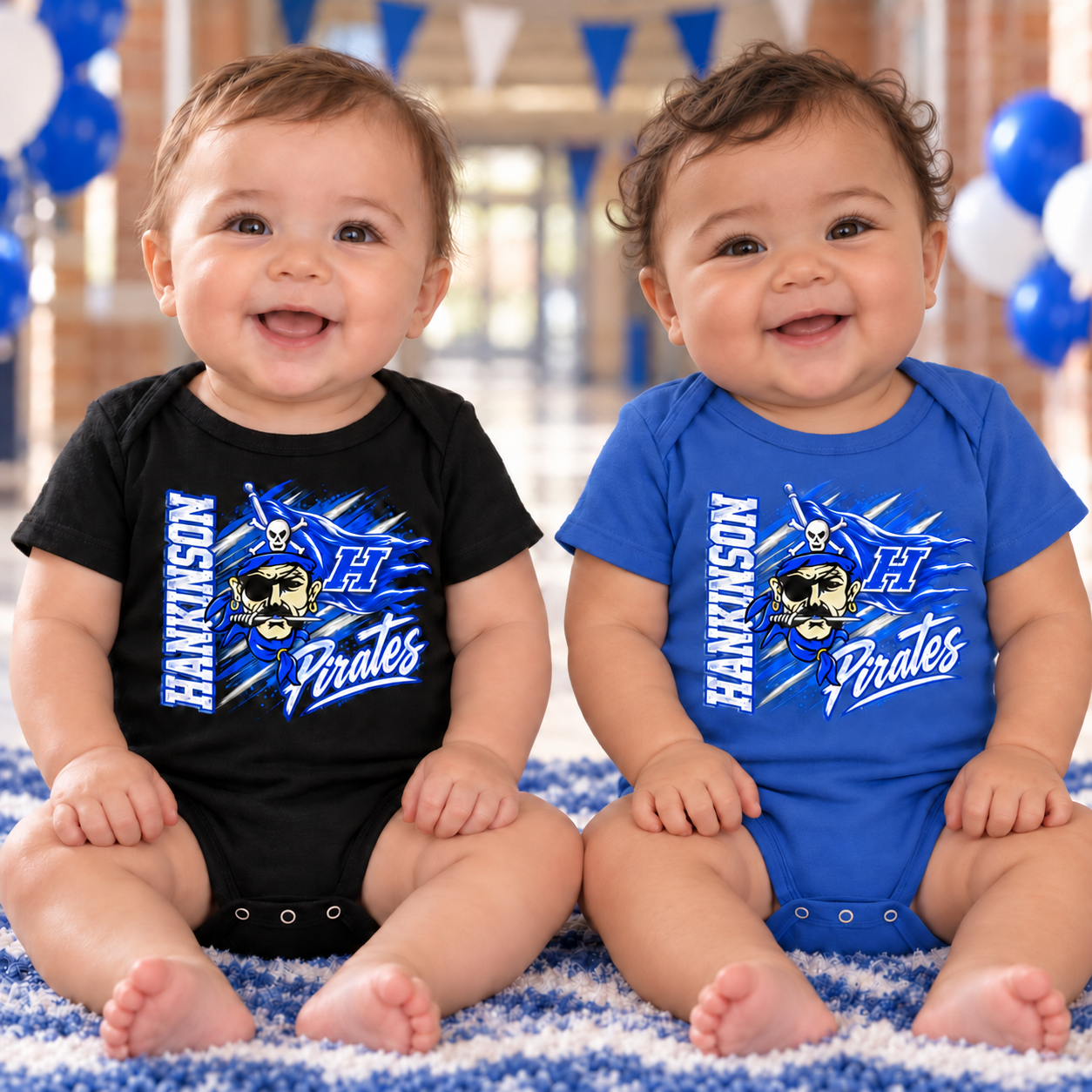 Hankinson Pirates – Pirate Pride Blue and Pirate Pride Black| Infant Onesie