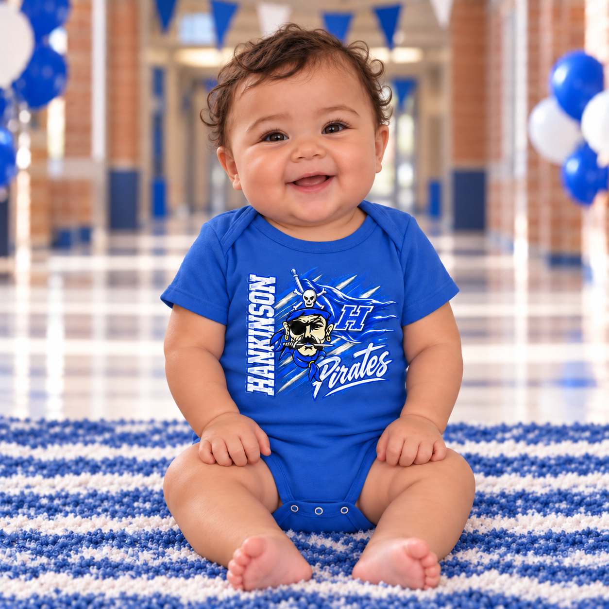 Hankinson Pirates – Pirate Pride Blue and Pirate Pride Black| Infant Onesie