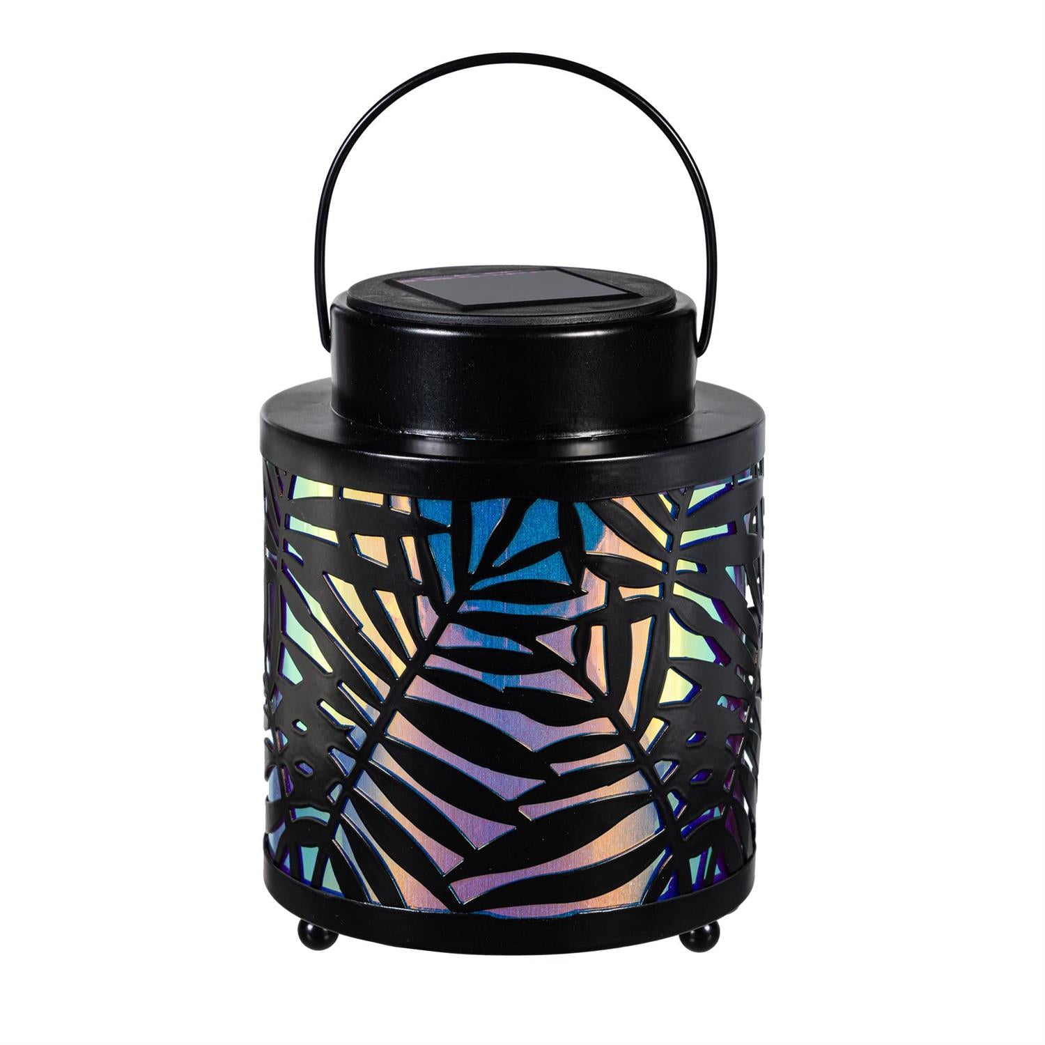 Palm Beach Outdoor PVC Iridescent Solar Lantern