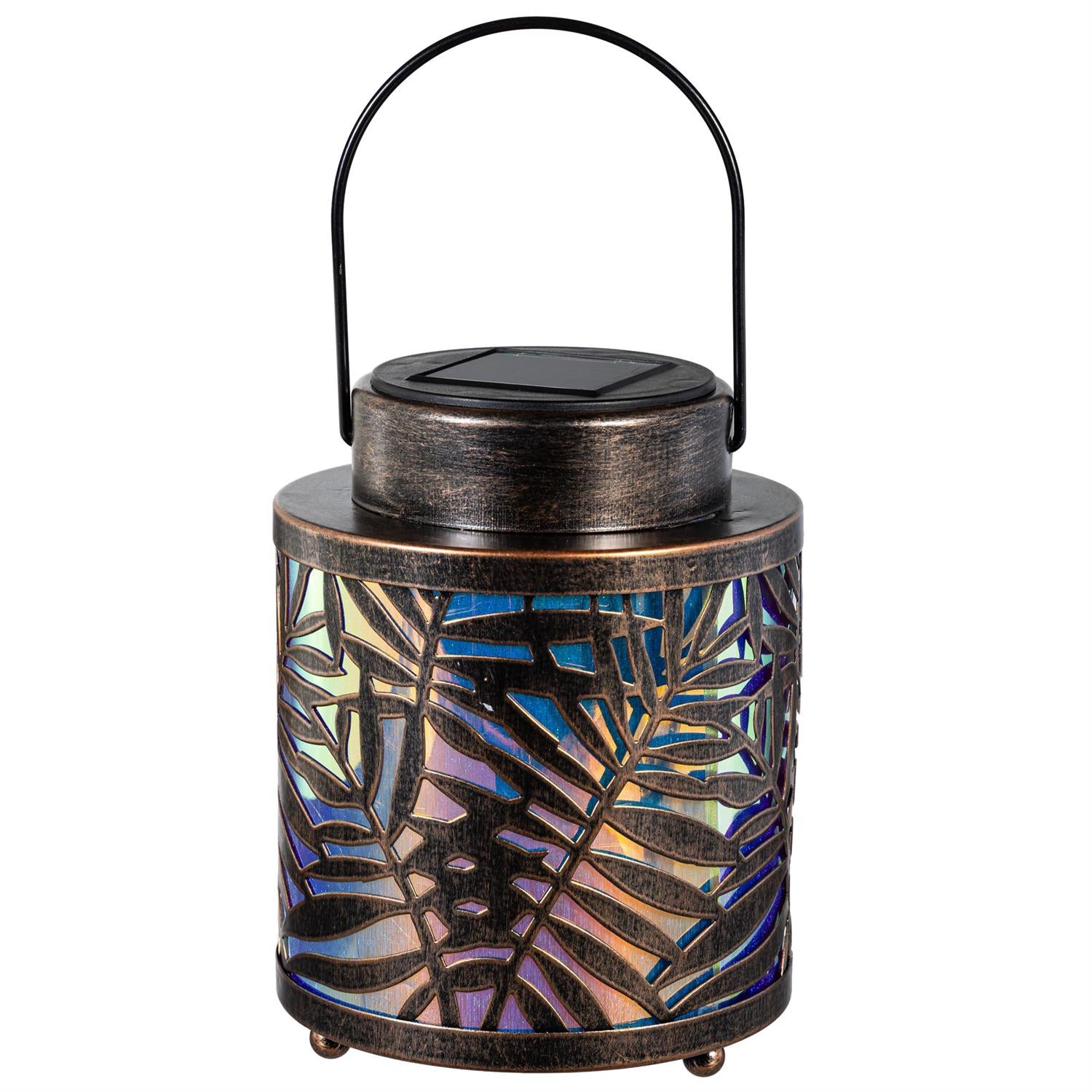 Palm Beach Outdoor PVC Iridescent Solar Lantern
