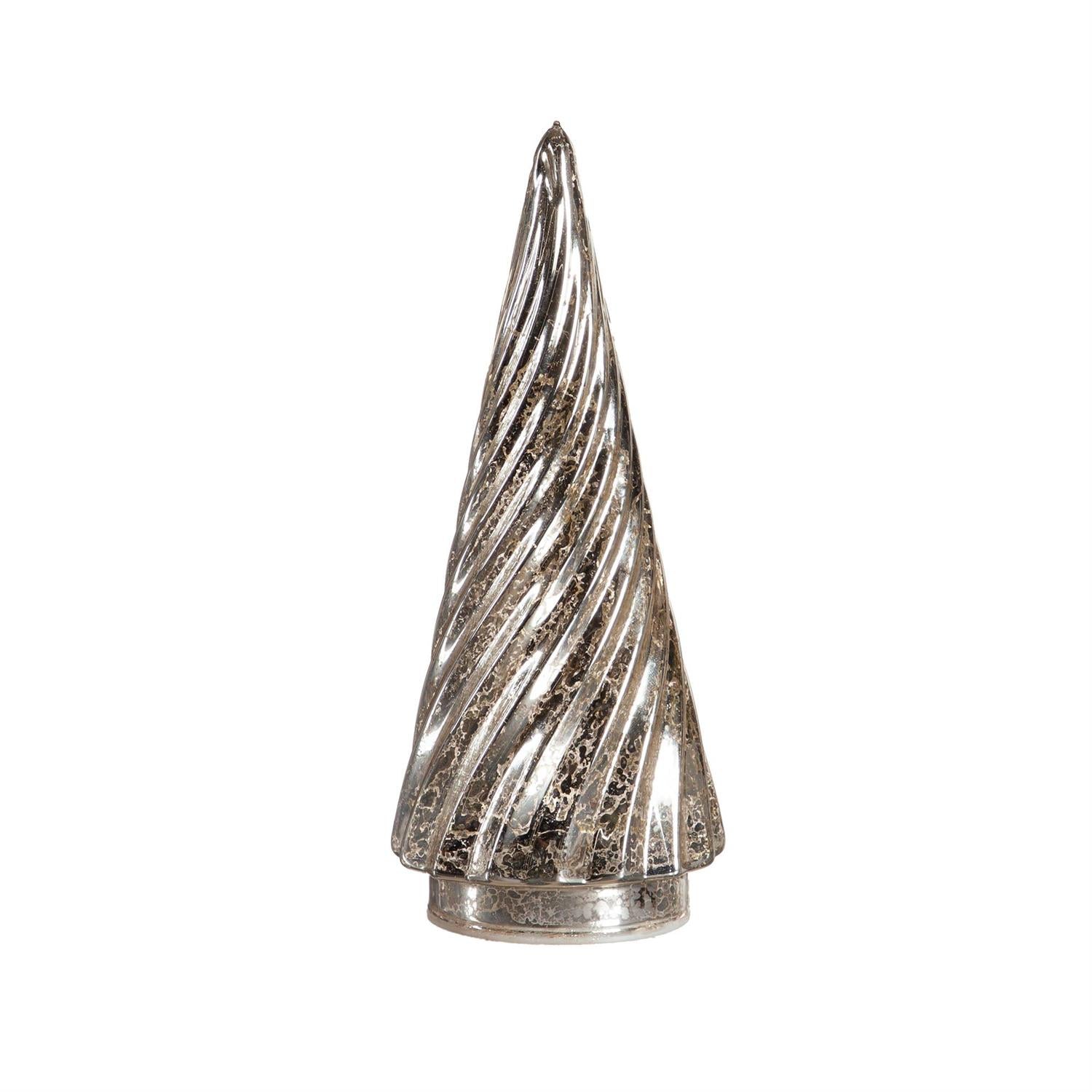 Plow & Hearth Shades of Green LED Table Décor Glass Trees – Set of 5
