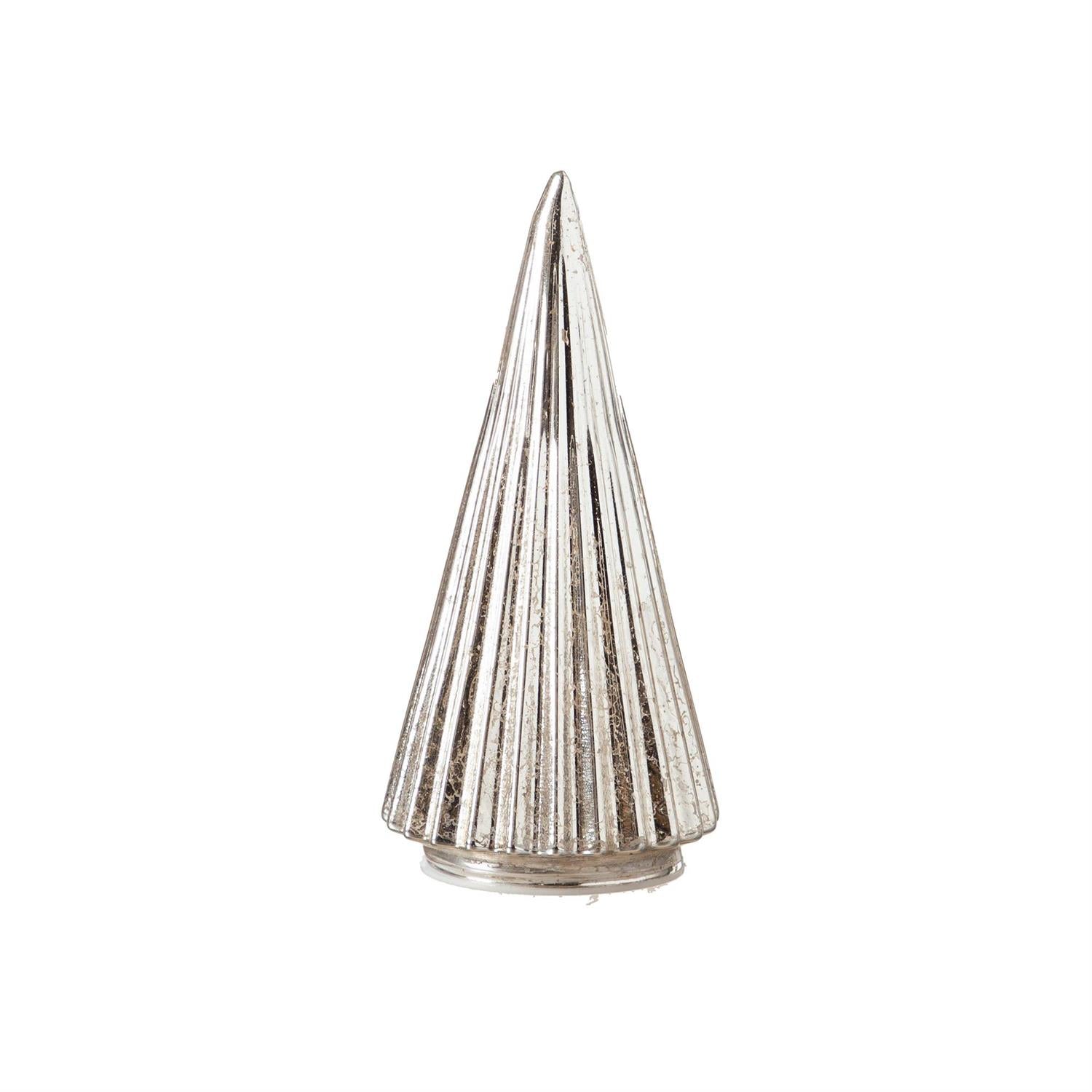 Plow & Hearth Shades of Green LED Table Décor Glass Trees – Set of 5