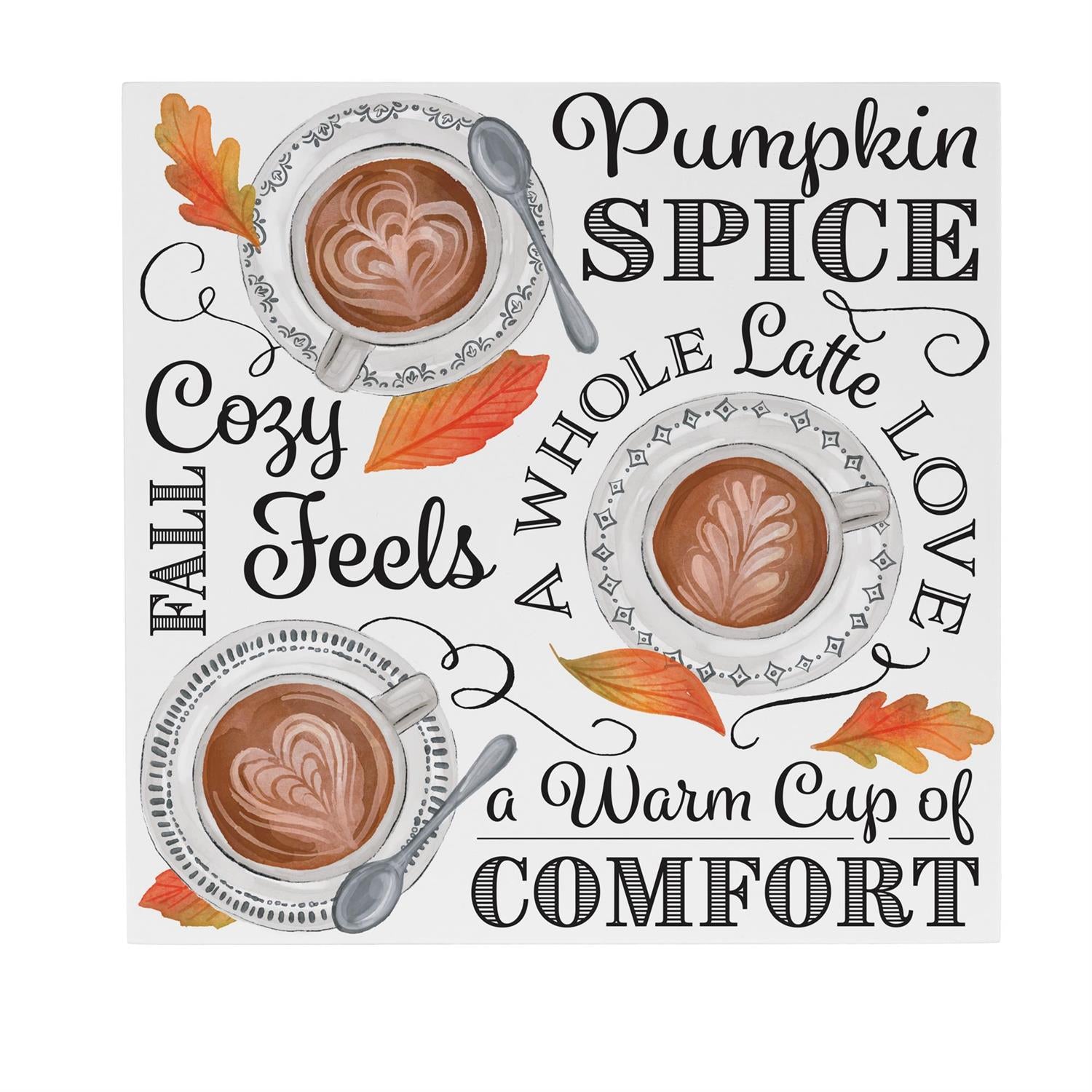 Pumpkin Spice Wall Décor – 12" x 12" – Grateful Gatherings Fall Accent