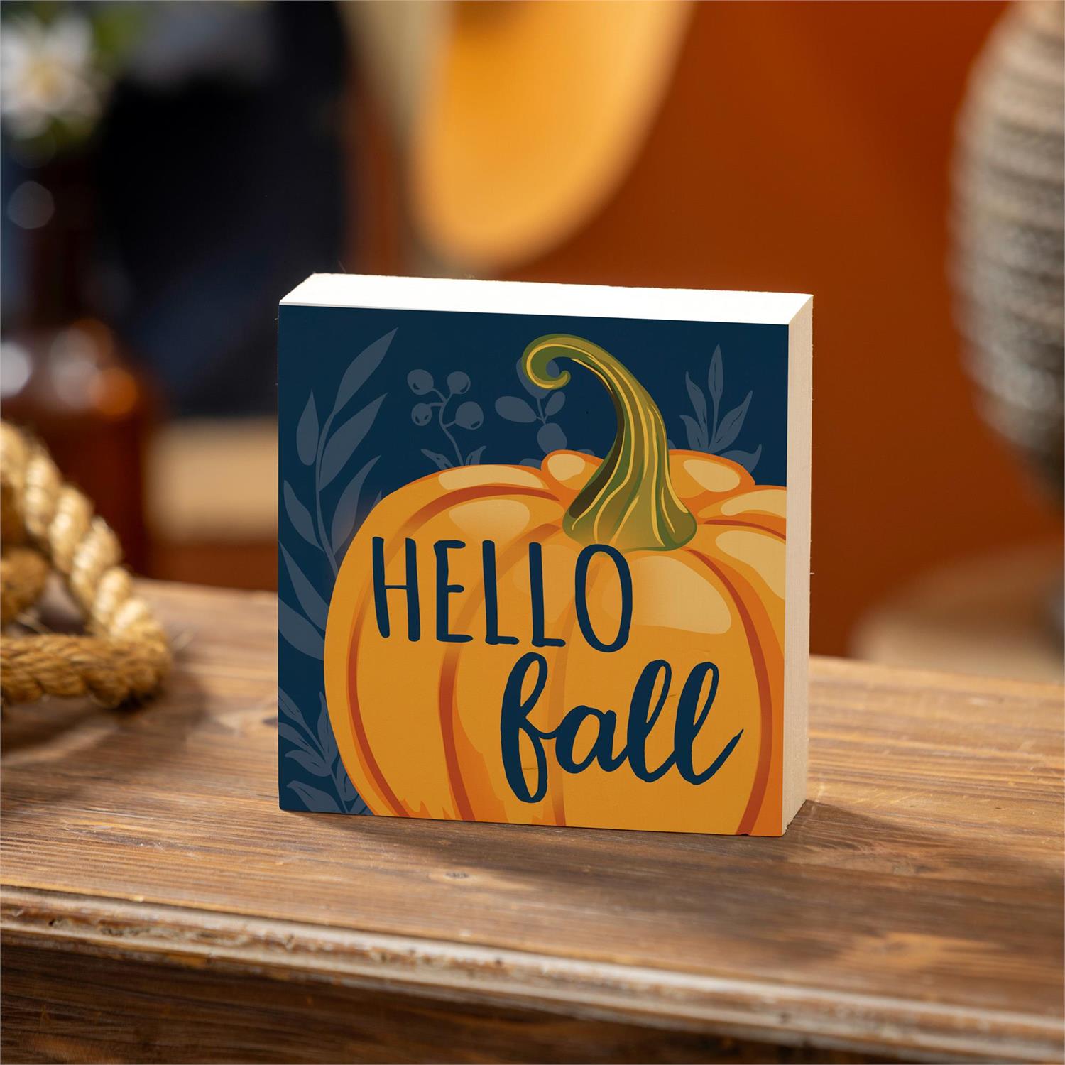 Hello Fall Wood Block Sign – Grateful Gatherings Decor