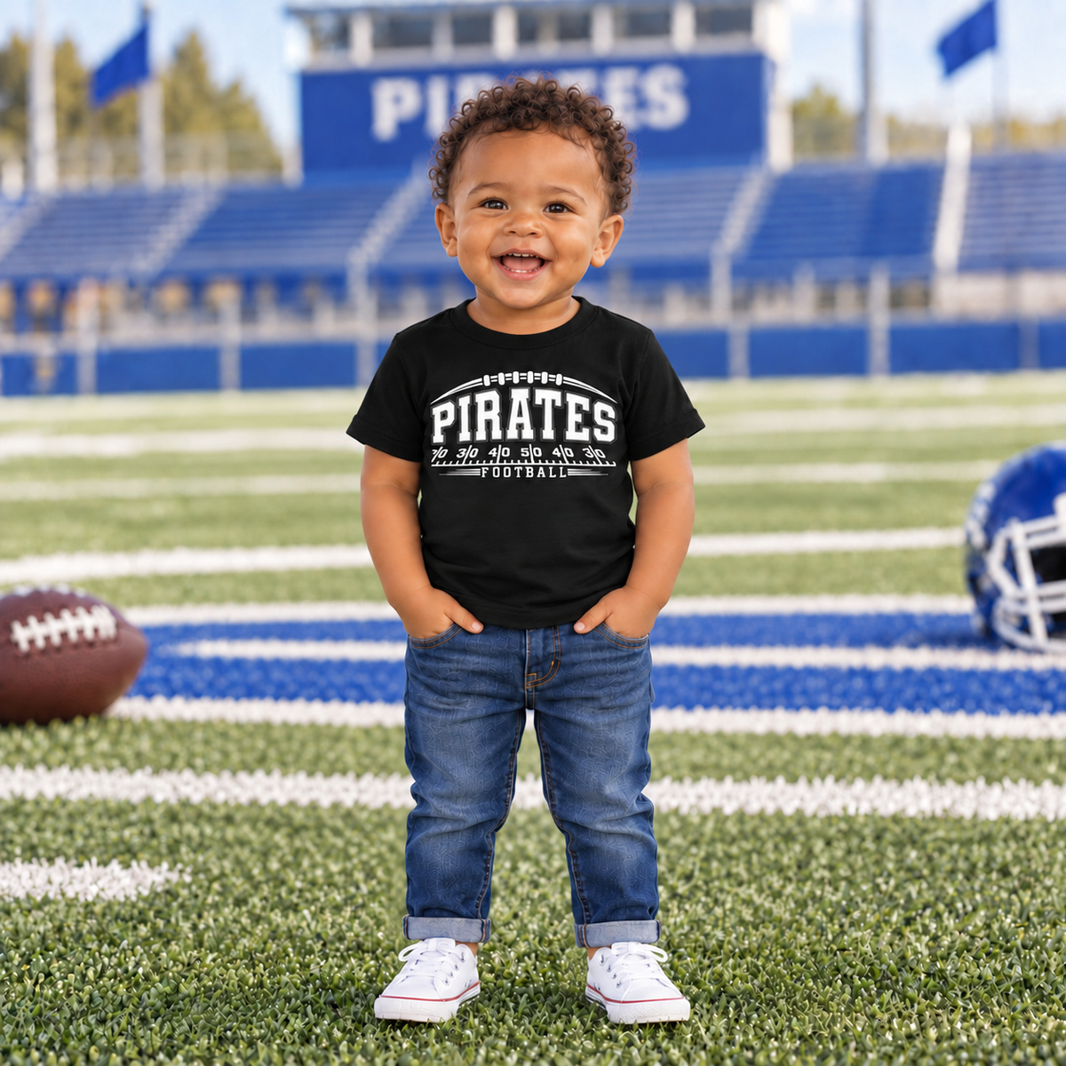 Hankinson Pirates – Pirate Pride Yard Line | Toddler T-Shirt