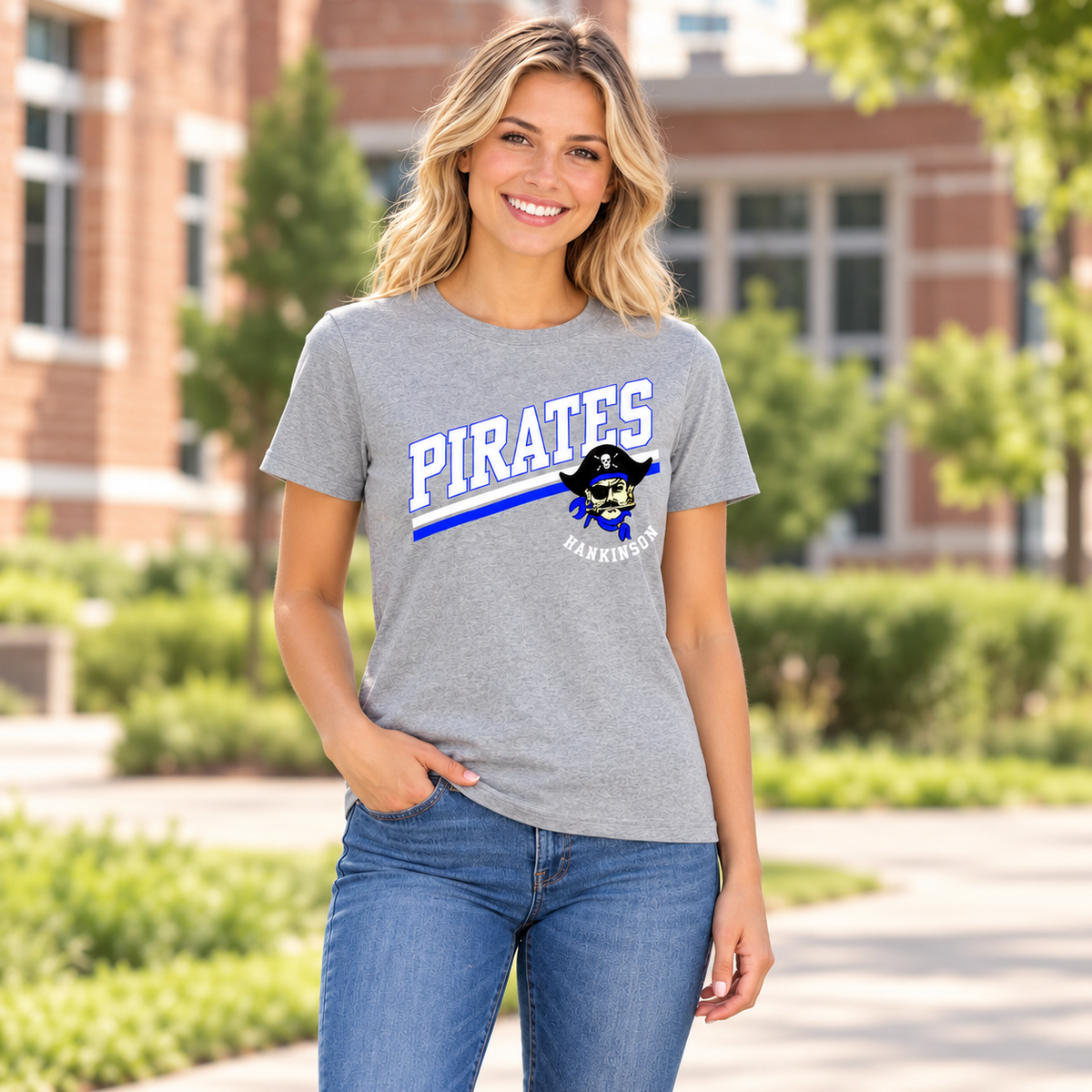 Hankinson Pirates Slash| District T-Shirt, Crew & Hoodie