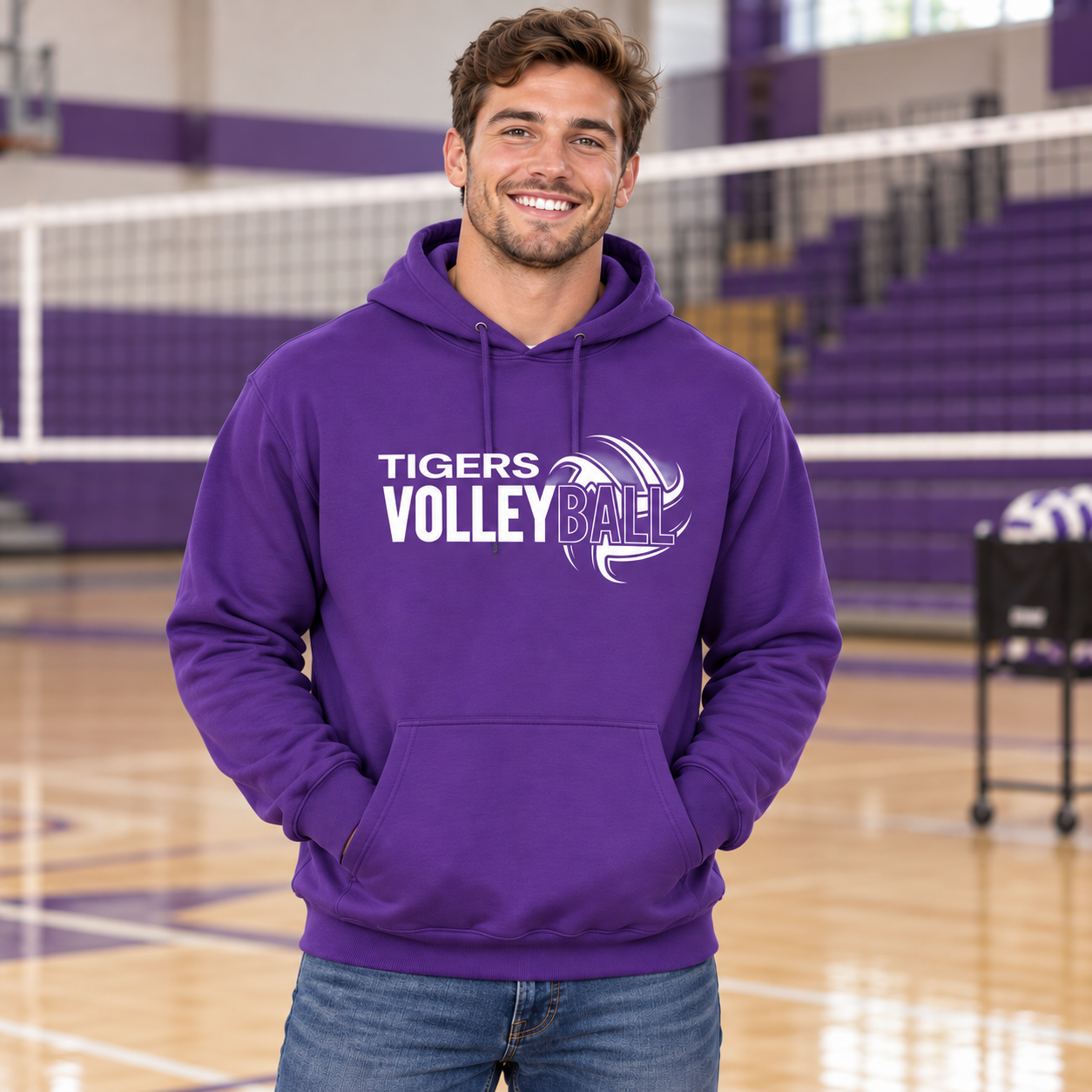 Tri-State Tigers – Tigers Volleyball Swish White | District T-Shirt & Hoodie