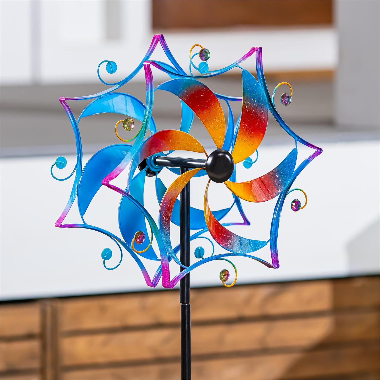 Metal Whirling Mirage Wind Spinner – 48" Garden Spinner