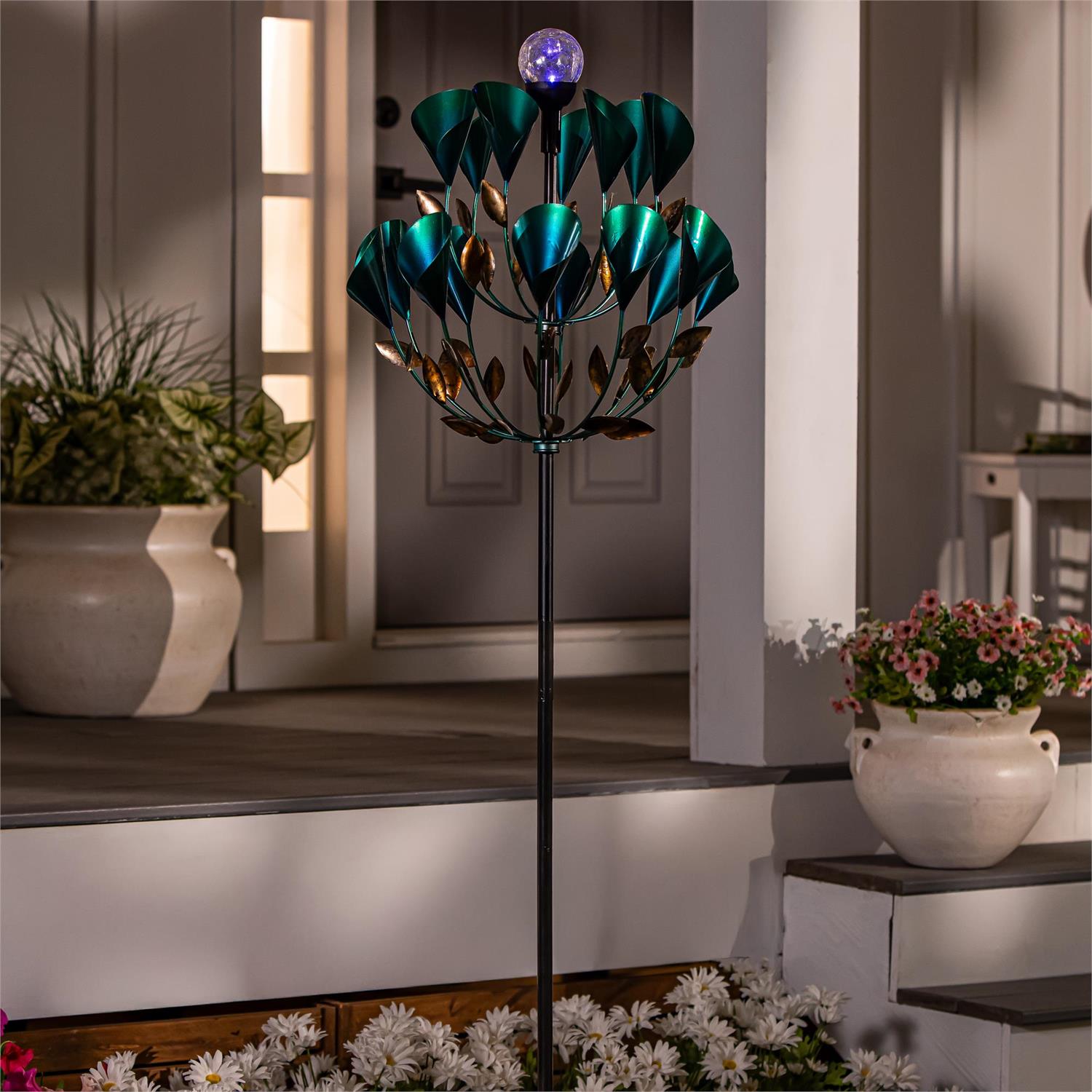 Solar Metal Wind Spinner – Calla Lily – 74”H