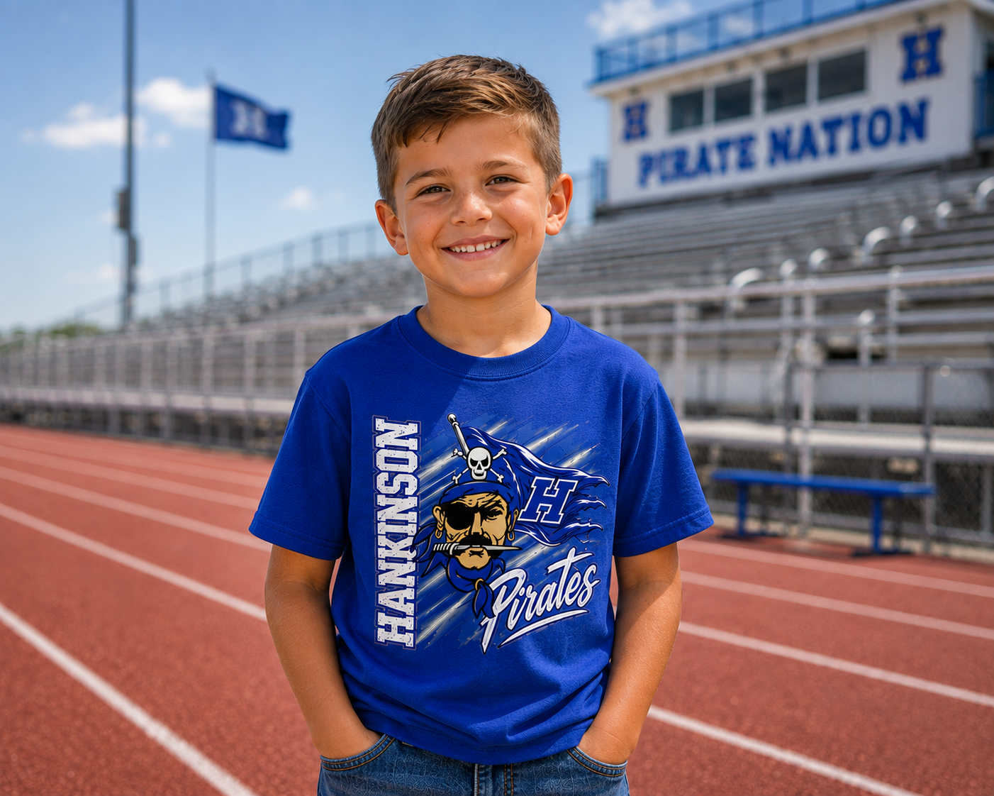 Hankinson Pirates – Pirate Pride Blue | Youth T-Shirt