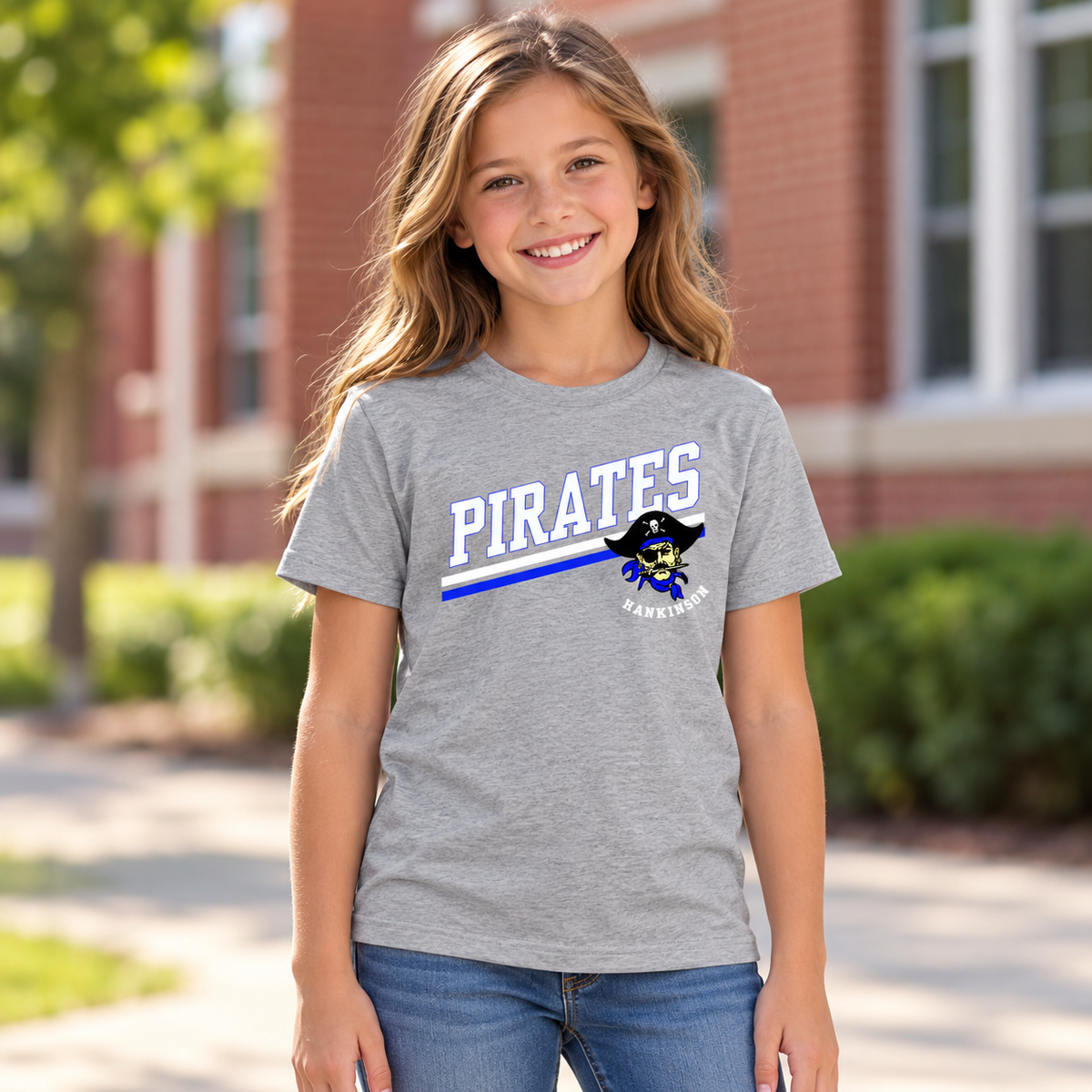 Hankinson Pirates Youth Slash District T-Shirt, Crewneck & Hoodie