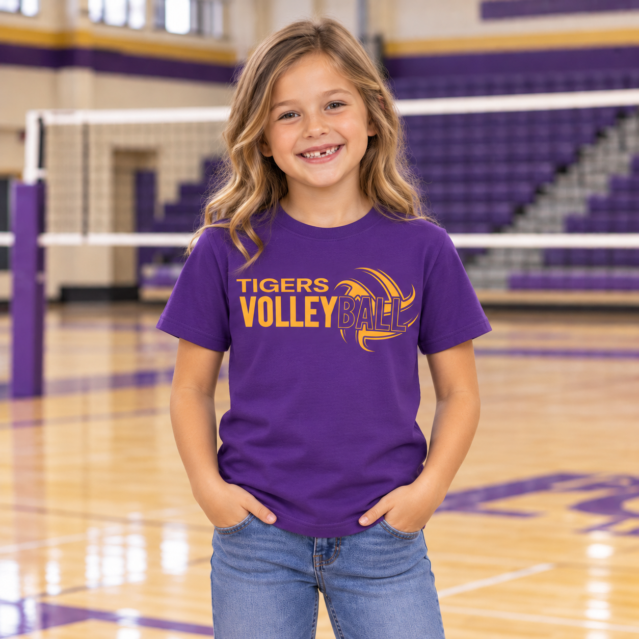 Tri-State Tigers – Tigers Volleyball Swish Gold| Youth District T-Shirt
