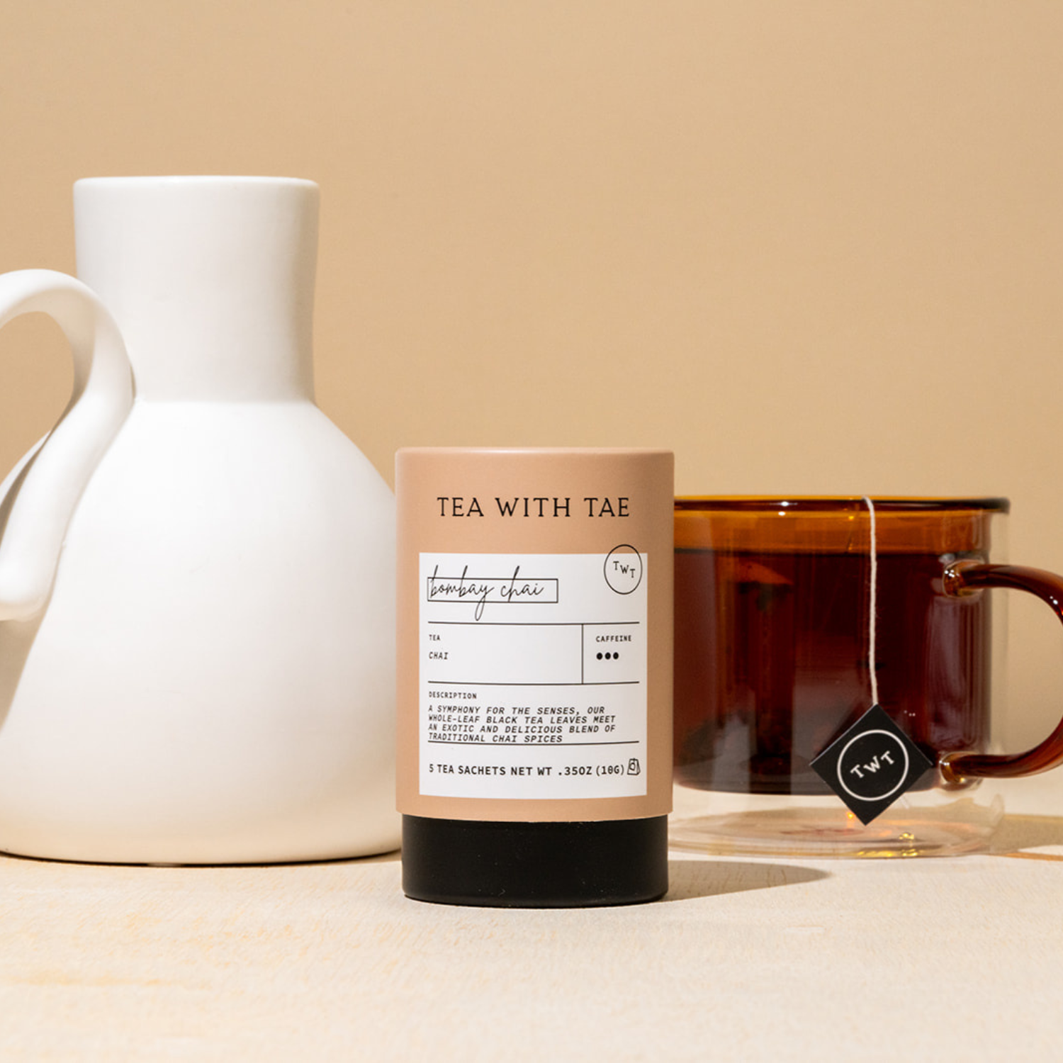 Tea With Tae Bombay Masala Chai Black Tea Mini Tea Tube Gift (5 tea bags)