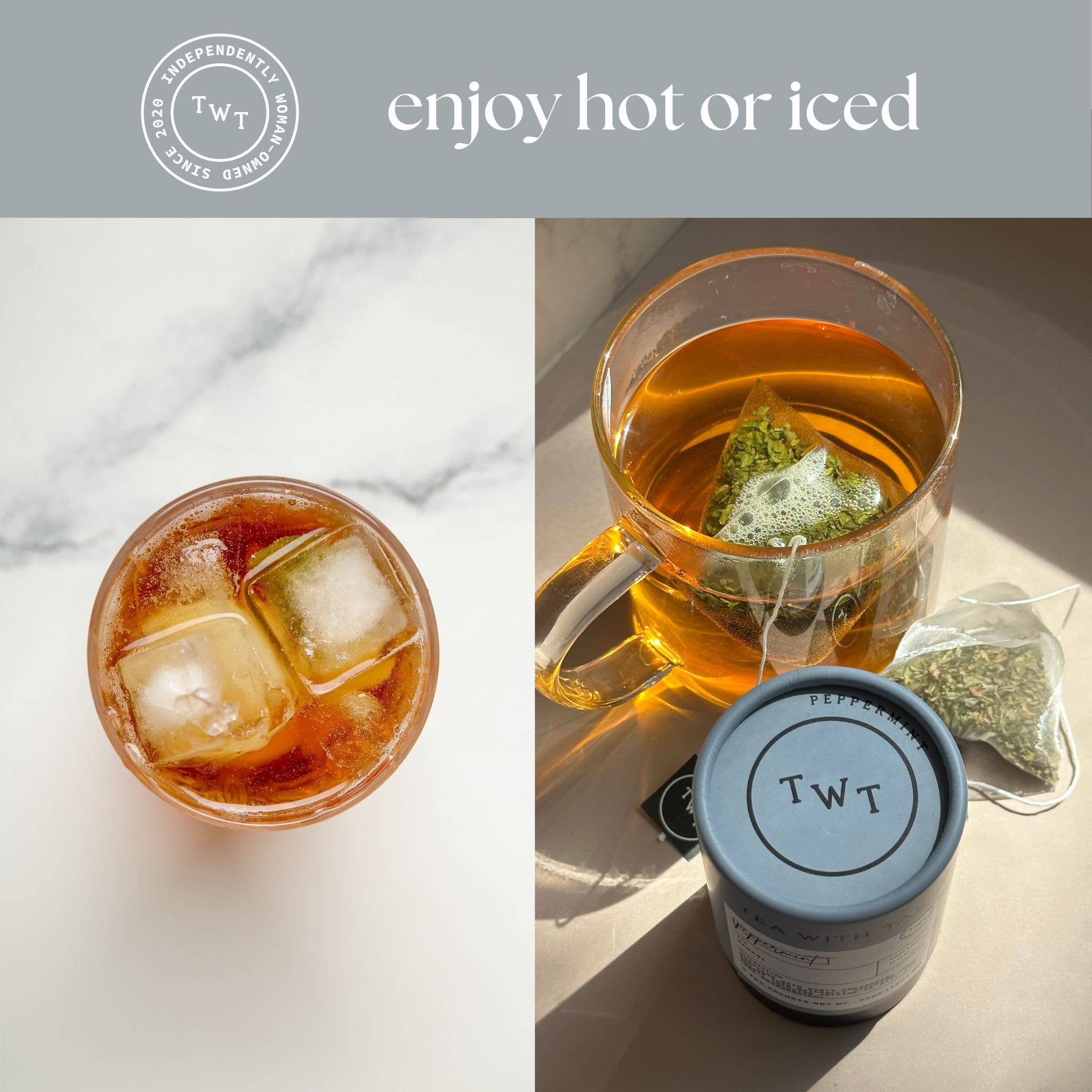 Tea With Tae Peppermint Herbal Mini Tea Tube Gift (5 tea bags)