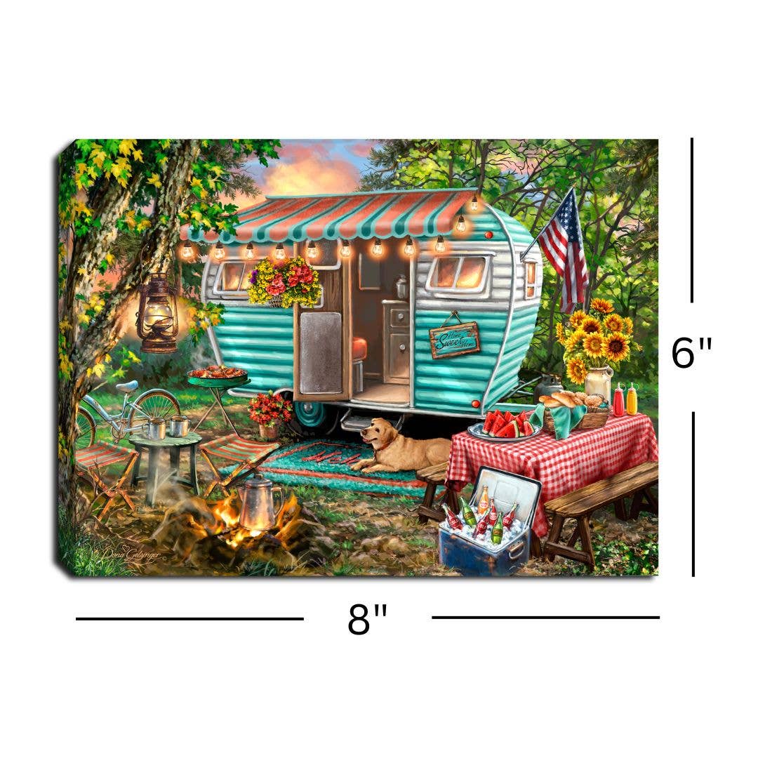 Glow Decor Home Sweet Home RV 8x6 Lighted Tabletop Canvas