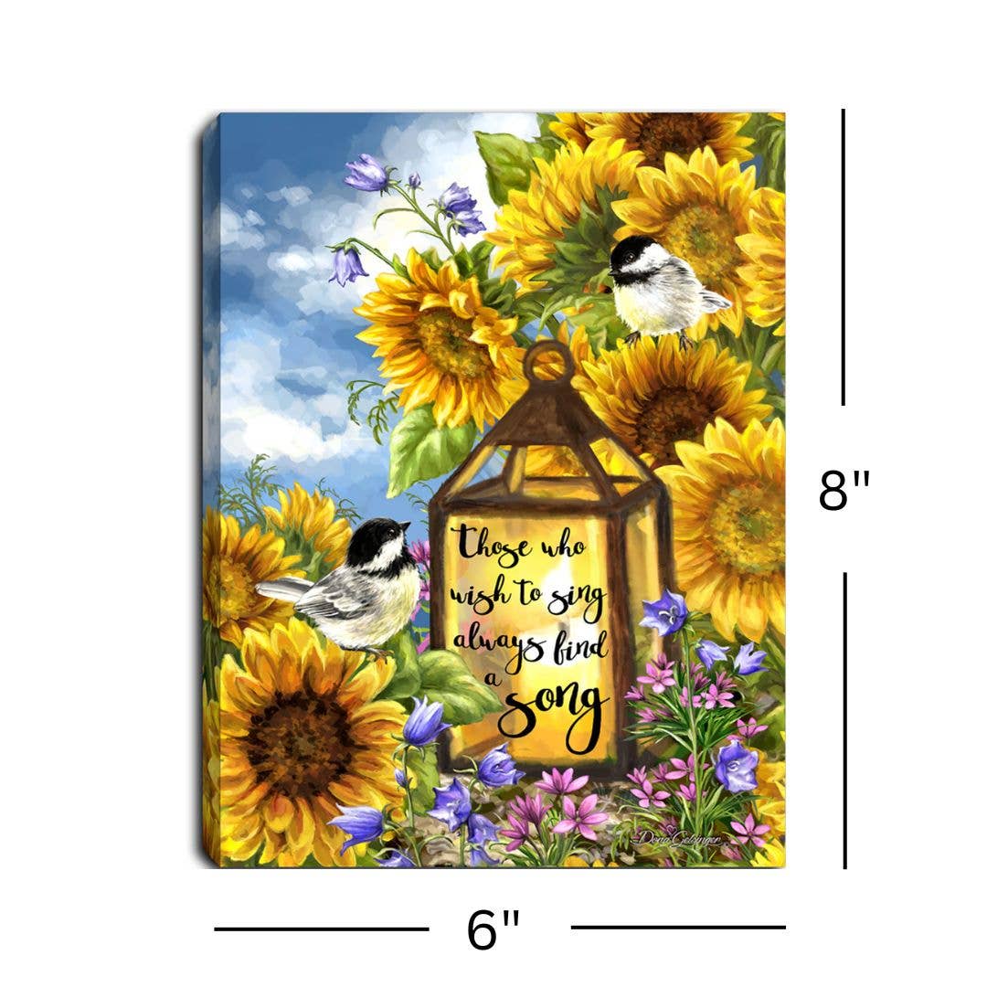 Glow Decor Sunflower Friends 8x6 Lighted Tabletop Canvas