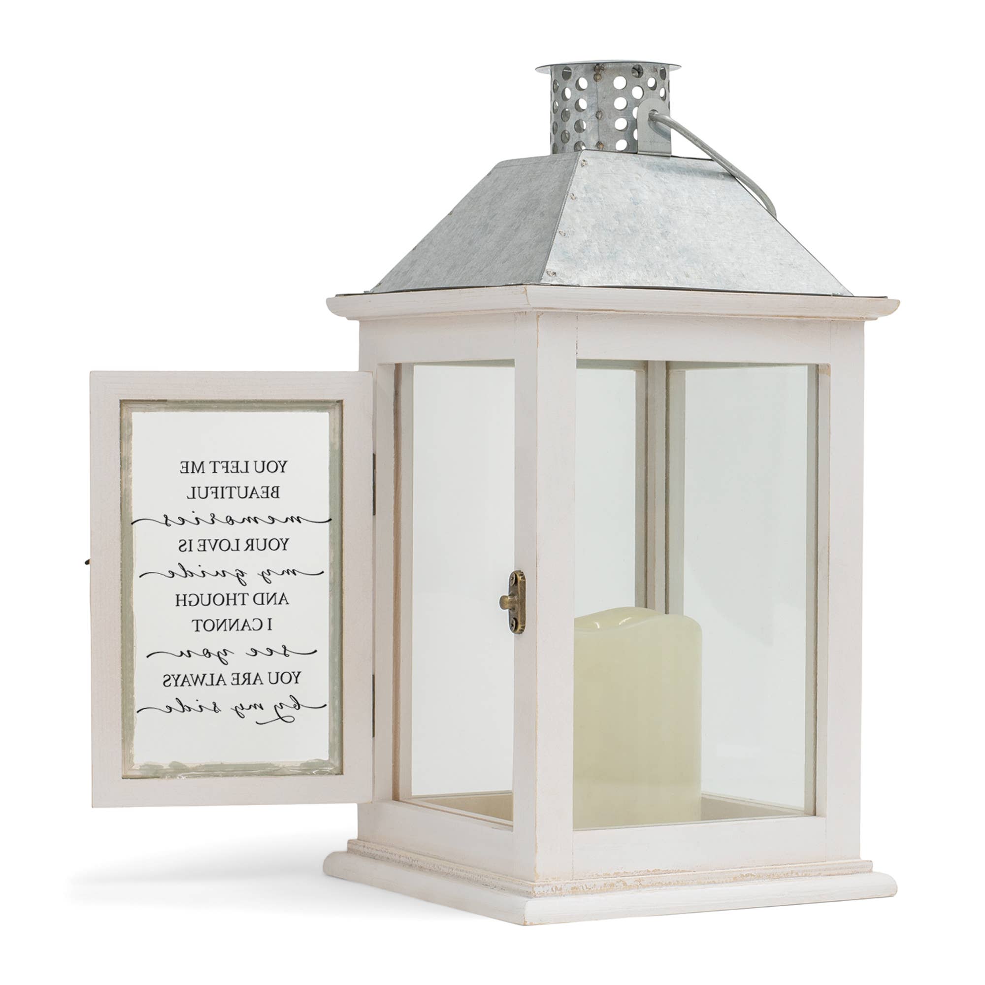 A Light of Remembrance – Memorial Lantern with Sentimental Verse You Left Me