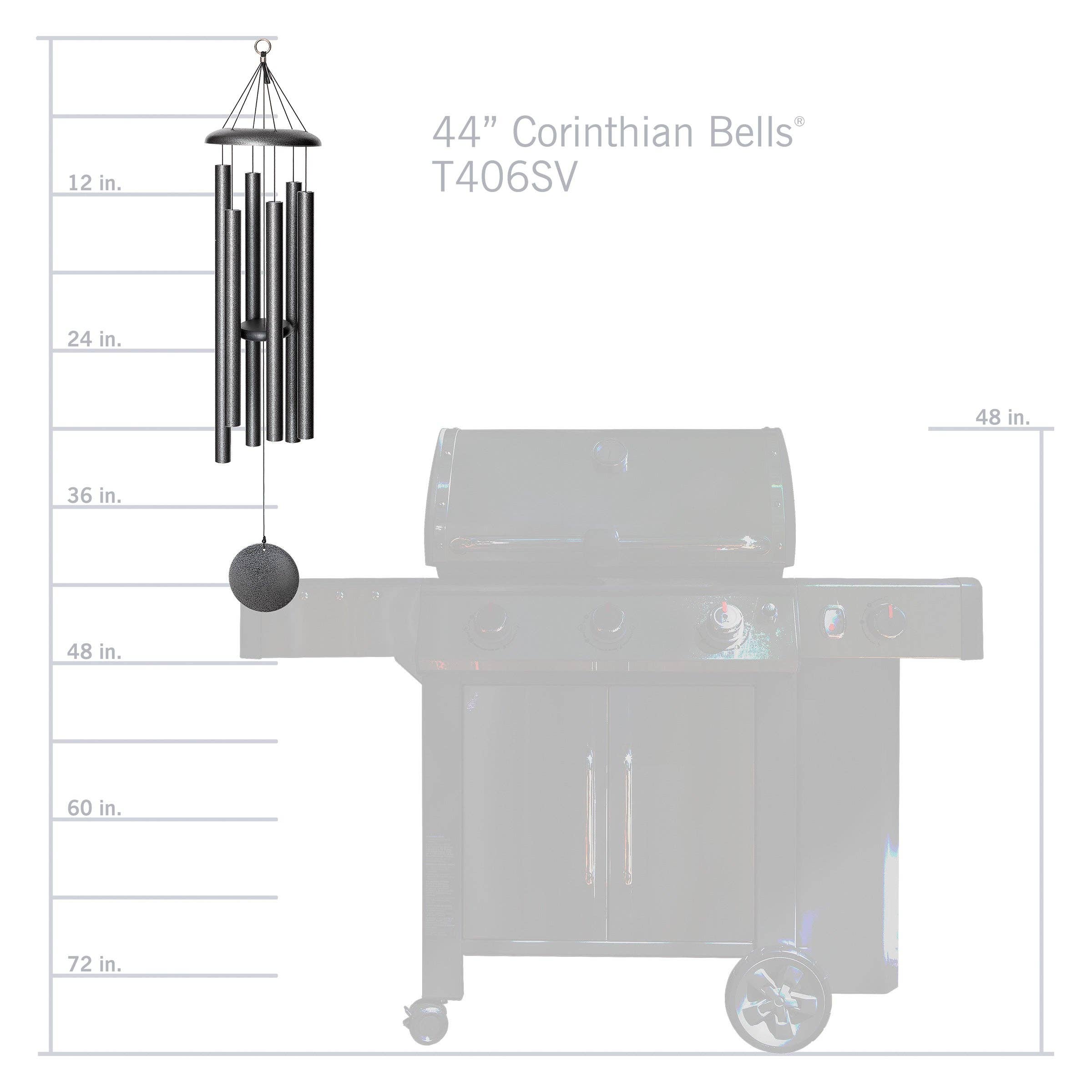 Wind River Corinthian Bells® 44-inch Windchime - Black