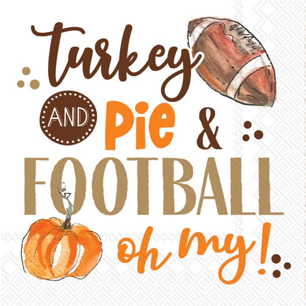 Paper Cocktail Napkins Pack of 20 – “Turkey Pie Football”