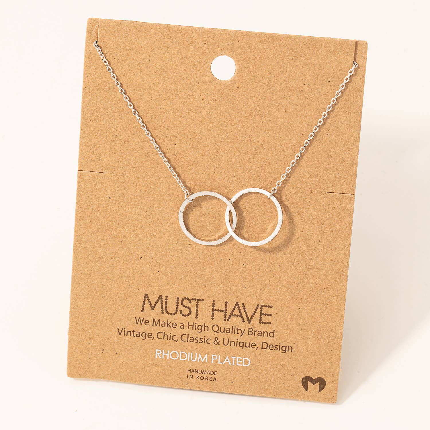 Must Have Metallic Dual Circle Pendant Necklace