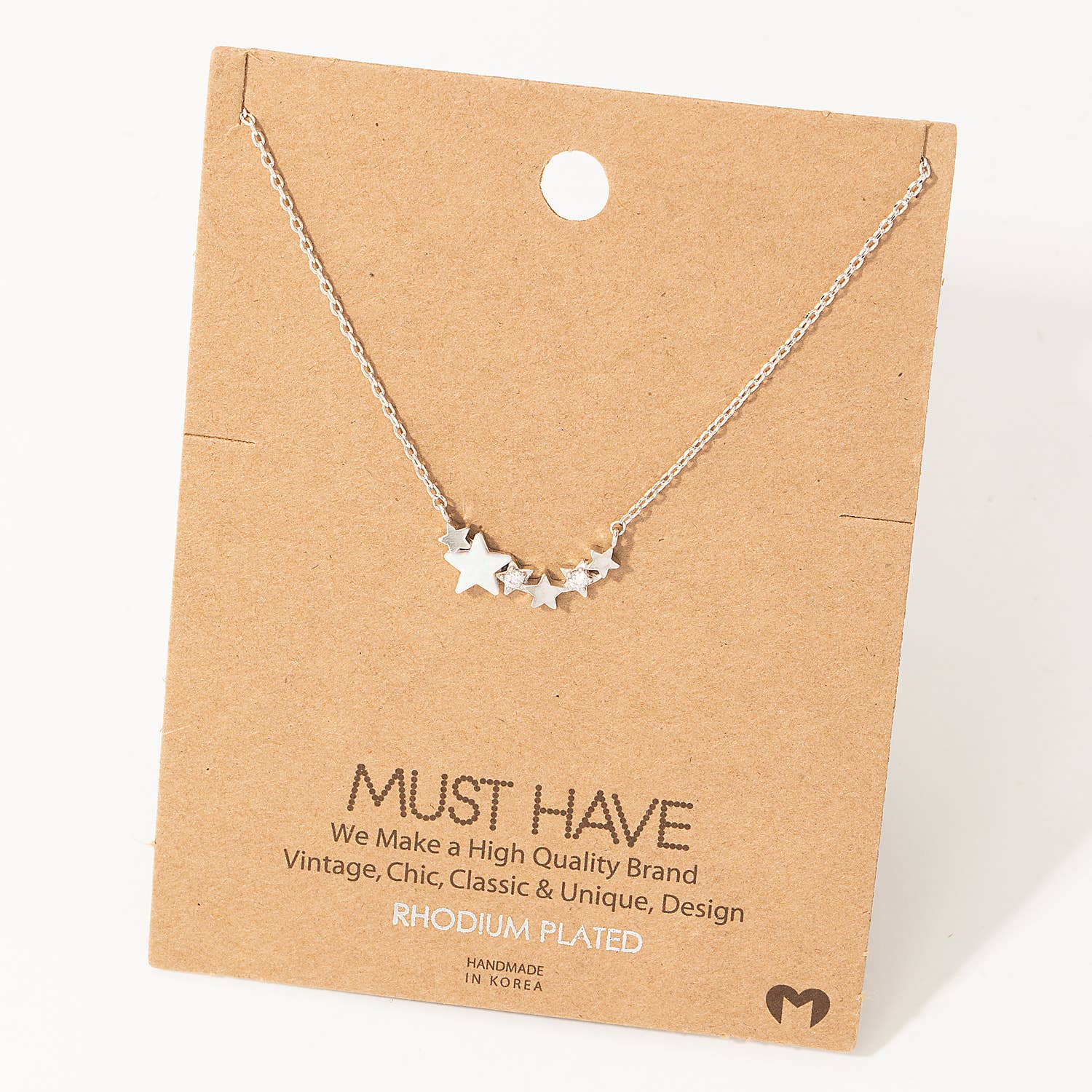 Must Have Dainty Multi Star Charm Necklace