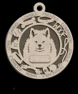 American Eskimo Ornament With Your Dogs Name Engraved