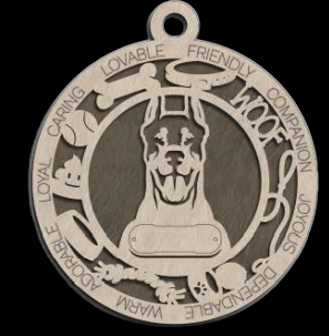 Doberman Pinscher Ornament With Your Dogs Name Engraved