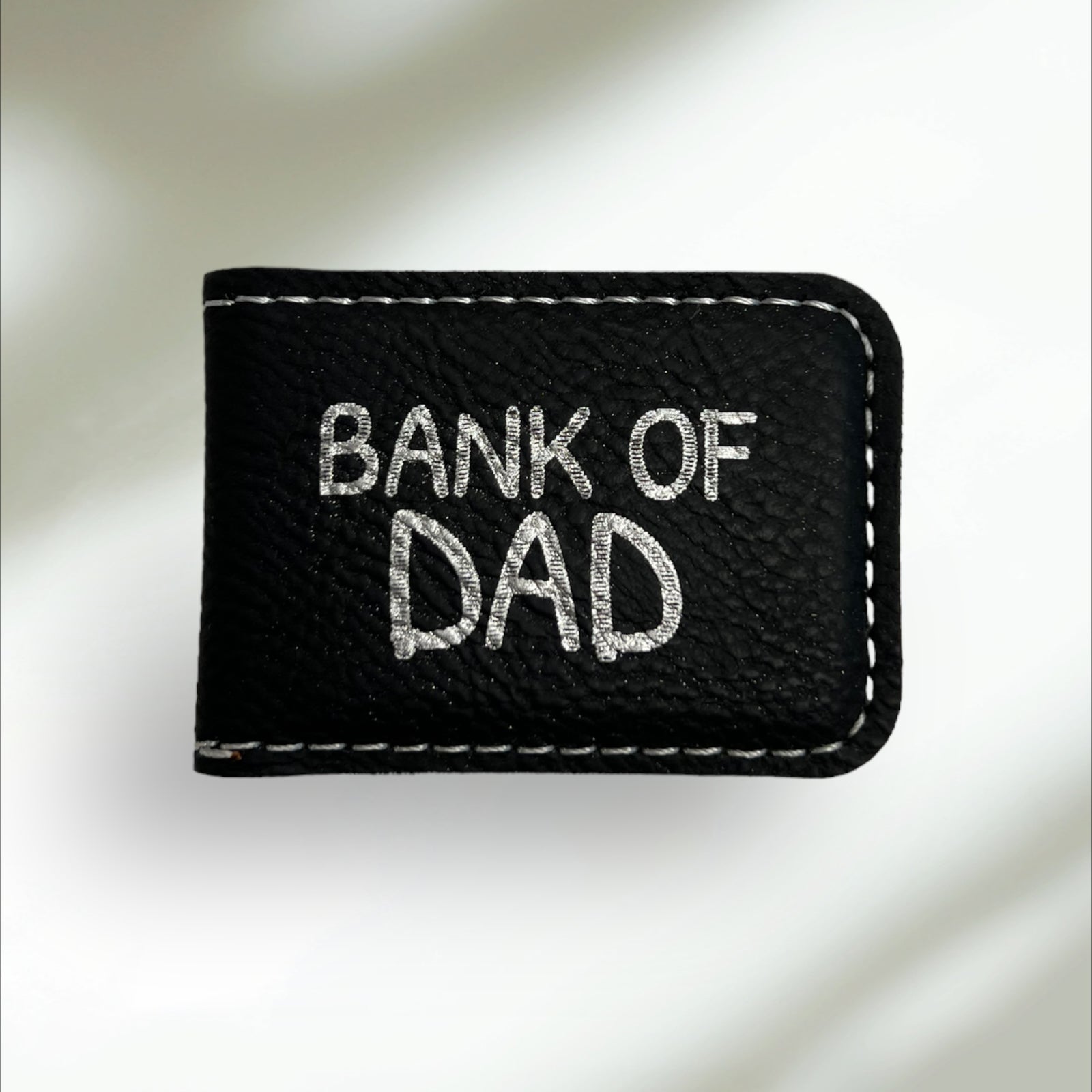 Bank of Dad Leatherette Double Sided Engraved Money Clip
