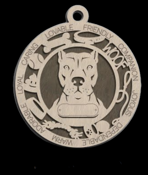 APBT Cropped Ornament With Your Dogs Name Engraved