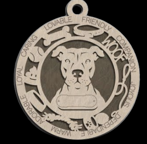 APBT Regular Ornament With Your Dogs Name Engraved