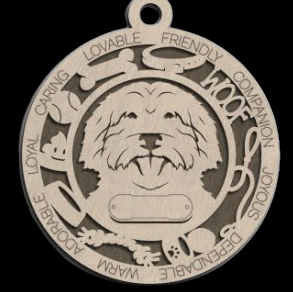 Australian Labradoodle Ornament With Your Dogs Name Engraved