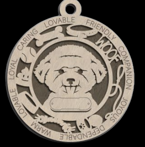 Bichon Frise Ornament With Your Dogs Name Engraved