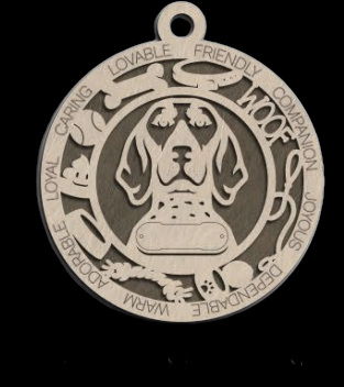 Bluetick Coonhound Ornament With Your Dogs Name Engraved