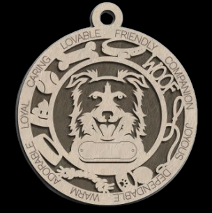 Border Collie With Ears Down Ornament With Your Dogs Name Engraved
