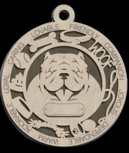 Brahma Bully Cropped Ornament With Your Dogs Name Engraved