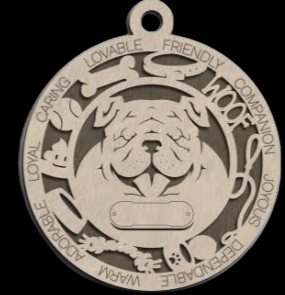 Brahma Bully Natural Ornament With Your Dogs Name Engraved