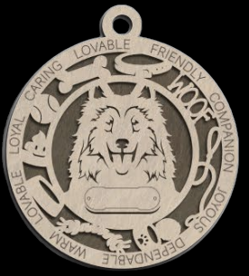 Collie Ornament With Your Dogs Name Engraved