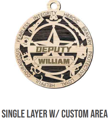 Deputy Ornament Personalized Wood Keepsake